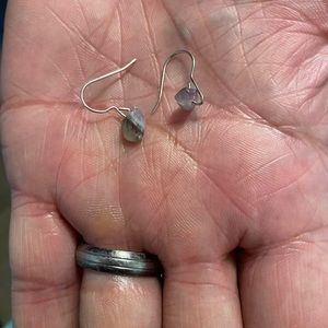 Homemade purple crystal earrings comes with backings 💌